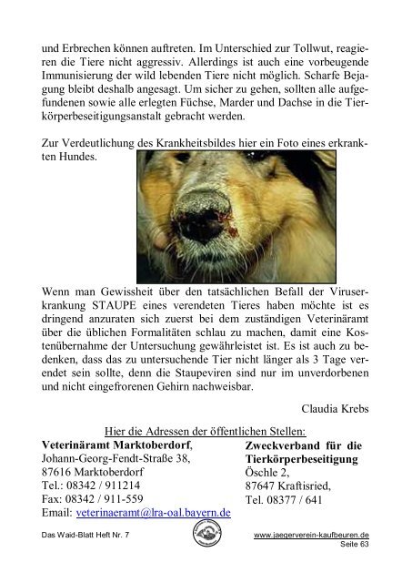 Das Waid-Blatt - Jagdschutz- und Jägerverein Kaufbeuren