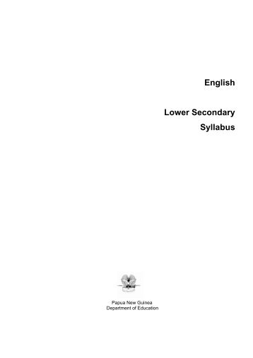 English Lower Secondary Syllabus - Department of Education