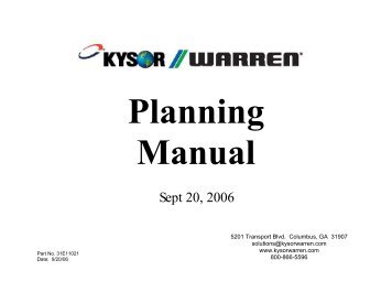 Kysor-Warren Planning Data - icemeister.net