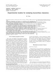 Experimental models for studying mucociliary clearance - European ...