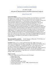 27-750/ 27-550 Advanced Characterization and Microstructural Analysis