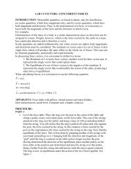 LAB # 4 VECTORS- CONCURRENT FORCES