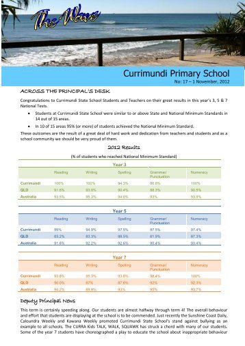 newsletter-2012-11-01 - Currimundi State School