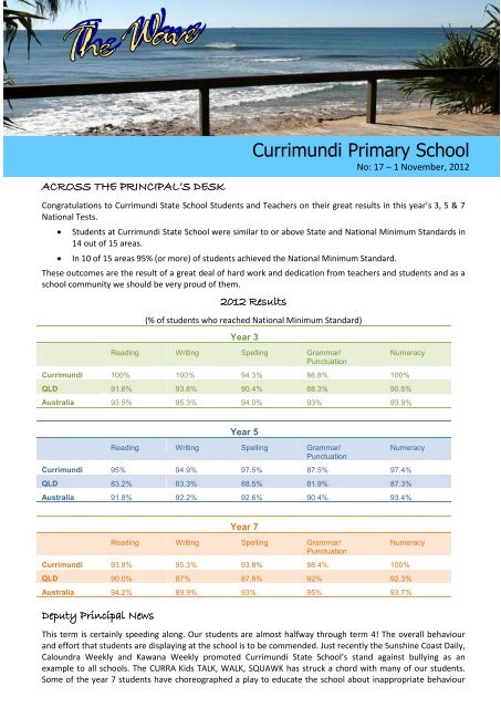 newsletter-2012-11-01 - Currimundi State School