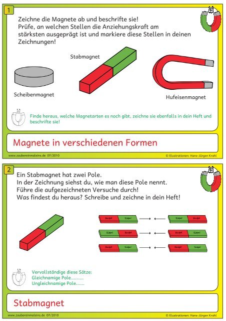 Magnete in verschiedenen Formen Stabmagnet - Zaubereinmaleins