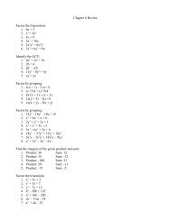 Chapter 6 Review Factor the Expression: 1. 6x + 3 2. x3 + 4x2 3. 4z ...