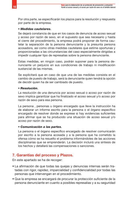 un protocolo de prevención y actuación frente al acoso ... - CCOO