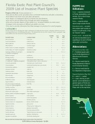 2009 Invasive Plant List - Florida Exotic Pest Plant Council