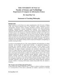 Teaching Philosophy - Faculty of Science and Technology ...