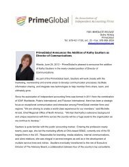 PrimeGlobal Announces the Addition of Kathy Sautters as Director of ...