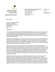 letter to the Minister of Education - OPSBA