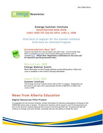News from Alberta Education - Alberta 1:1 Wireless Learning ...