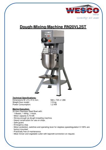 Dough-Mixing-Machine RN20VL2ST - WESCO-Navy