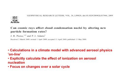 Galactic Cosmic Rays - GFZ