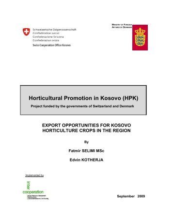 Export Opportunities for kosovo Horticulture crops in ... - HELVETAS