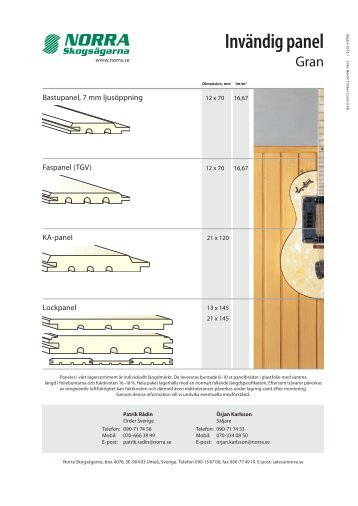 InvÃ¤ndig panel - Norra SkogsÃ¤garna