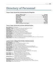 Directory of Personnel - Lamar State College - Port Arthur