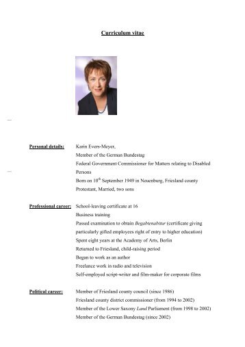 Curriculum vitae - Karin Evers-Meyer