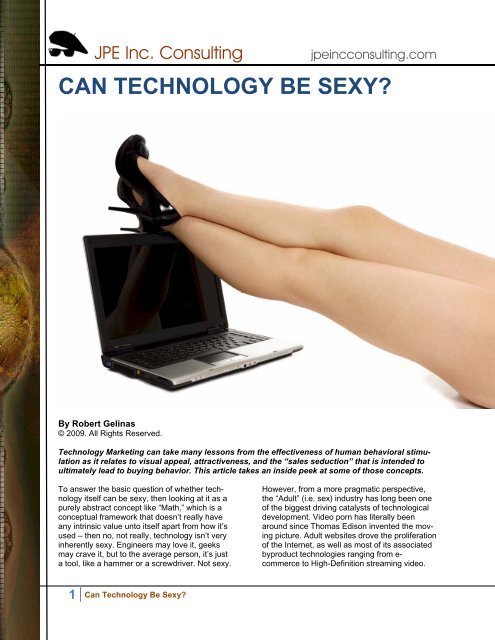 Wordsexy Video Download - 1 Can Technology Be Sexy? - JPE Inc. Consulting