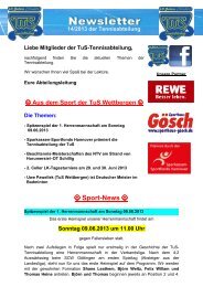 14.2013 Newletter der Tennisabteilung - TuS Wettbergen