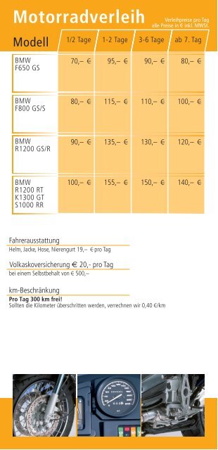 Motorradverleih - Kaufmann