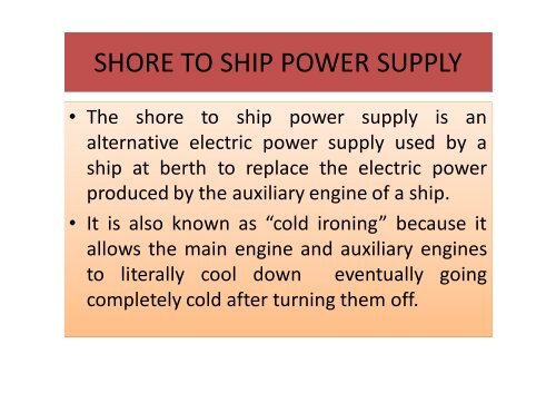 Shore Based Power Supply in Ports-A Case Study - Clean Air for ...