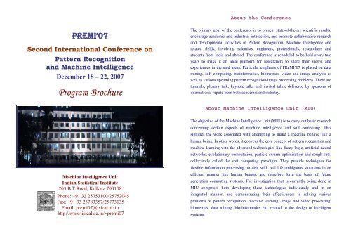 First International Conference on - Indian Statistical Institute
