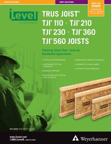 TJI 110, 210, 230, 360, and 560 Joist Specifier's Guide