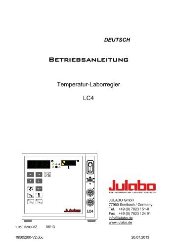 Betriebsanleitung LC4-F - Julabo