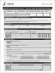 third party payment declaration form for employee - IDFC Mutual Fund