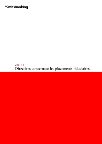 Directives concernant les placements fiduciaires - SwissBanking