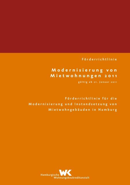 Modernisierung von Mietwohnungen 2011 - Hamburgische ...