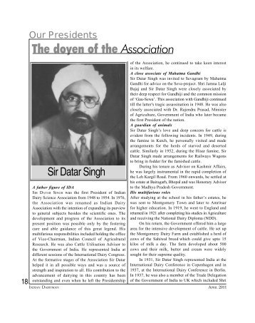 our presidentsâsir datar singh - Indian Dairy Association