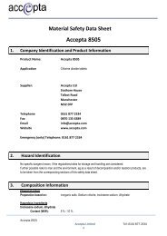 accetpta 8505 MSDS - chlorine dioxide - Accepta Water Treatment