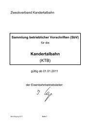 Sammlung betrieblicher Vorschriften (SbV) - Kandertalbahn