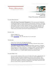 Course Syllabus - Project Management at the University Of Maryland