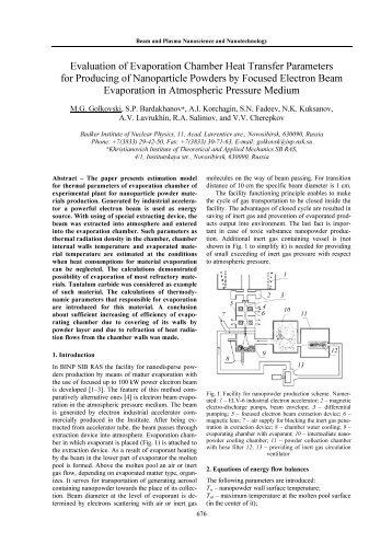 Evaluation of Evaporation Chamber Heat Transfer Parameters for ...