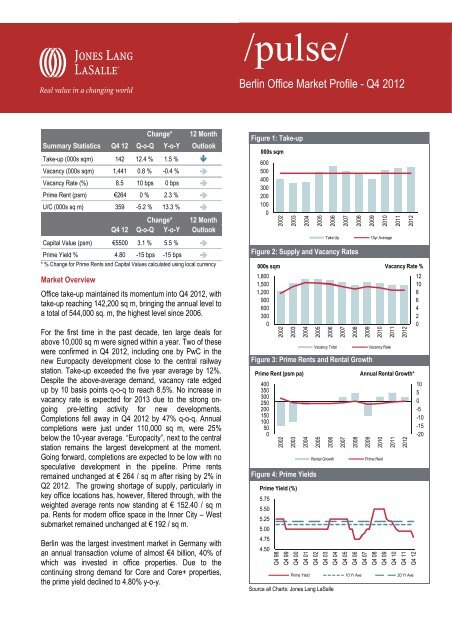 Berlin Office Market Profile  - Q2 2012 - Jones Lang LaSalle