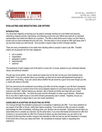 evaluating academic job offers negotiating positions how to negotiate job offer