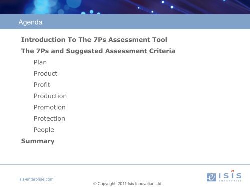 Introduction To The 7Ps Assessment Tool