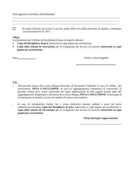 Modello istanza di ammissione completo di dichiarazione