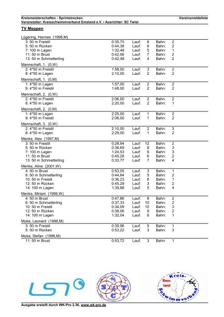 Vereinsliste - SV Concordia Emsbüren