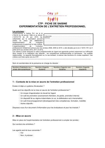 Fiche de saisine CTP - CDG38