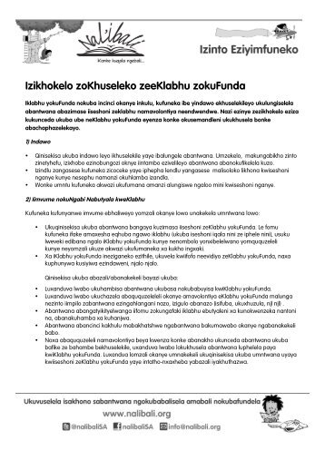 Izikhokelo zoKhuseleko zeeKlabhu zokuFunda - Nal'ibali