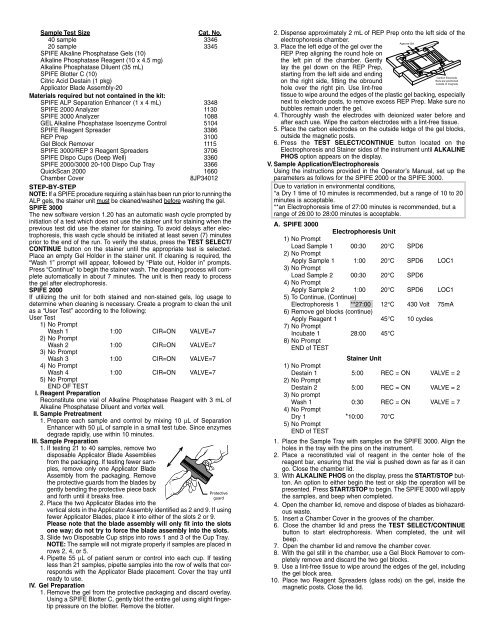 SPIFE® Alkaline Phosphatase (ALP) Isoenzyme Procedure - Helena