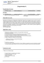 INF2120 Programmation II - DÃ©partement d'informatique - UQAM