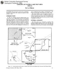 Geology of Nanika Lake Map Area - Government of British Columbia ...