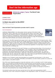 Is there any point to the WTO? Articles by subject: Topics: The ... - Free