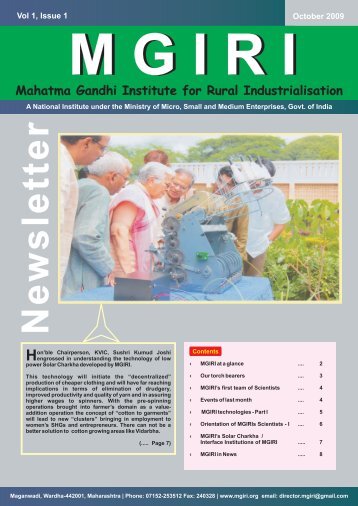 not curve file - Mahatma Gandhi Institute for Rural Industrialization