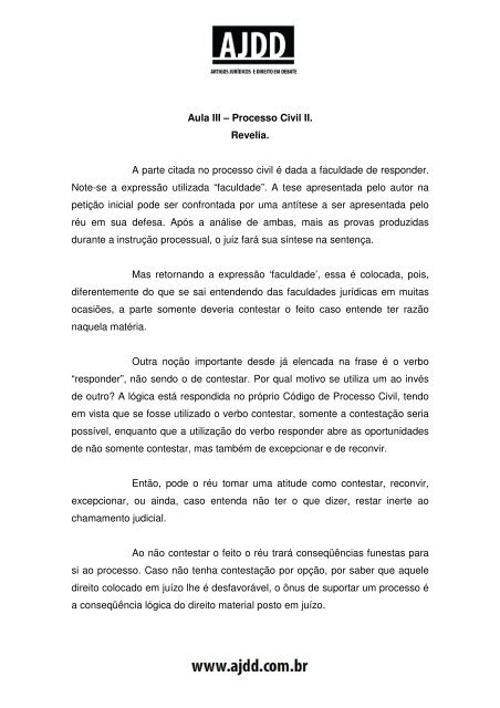 O Que é Revelia no Processo Civil? Direito Processual Civil (Arts